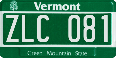 VT license plate ZLC081