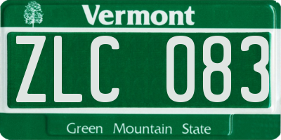 VT license plate ZLC083