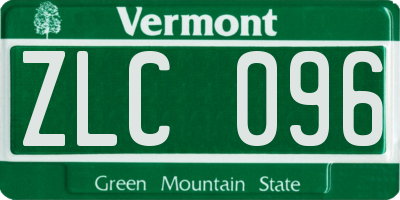 VT license plate ZLC096