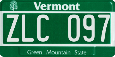 VT license plate ZLC097