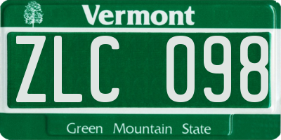 VT license plate ZLC098