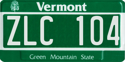 VT license plate ZLC104