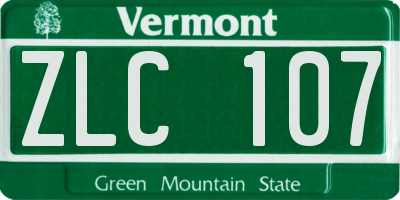 VT license plate ZLC107
