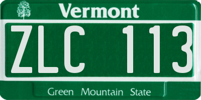 VT license plate ZLC113