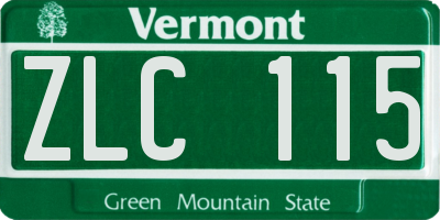 VT license plate ZLC115