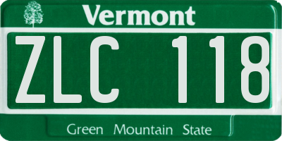VT license plate ZLC118