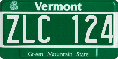 VT license plate ZLC124