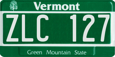 VT license plate ZLC127