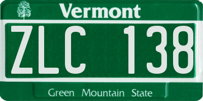 VT license plate ZLC138