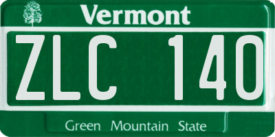 VT license plate ZLC140