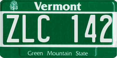 VT license plate ZLC142