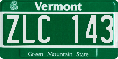 VT license plate ZLC143