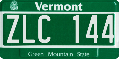 VT license plate ZLC144