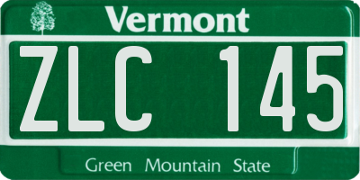 VT license plate ZLC145