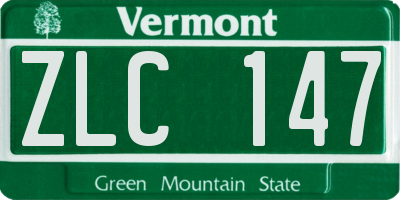 VT license plate ZLC147