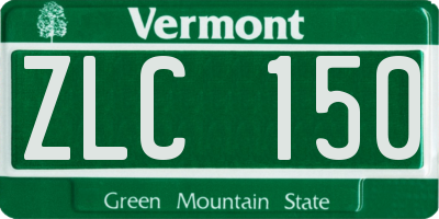 VT license plate ZLC150