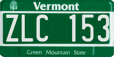 VT license plate ZLC153