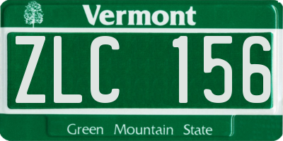 VT license plate ZLC156