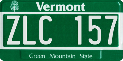 VT license plate ZLC157