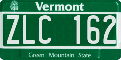 VT license plate ZLC162