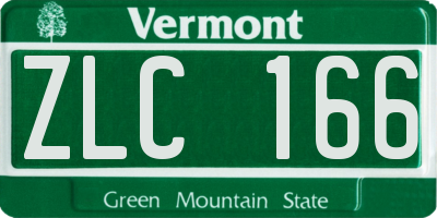 VT license plate ZLC166