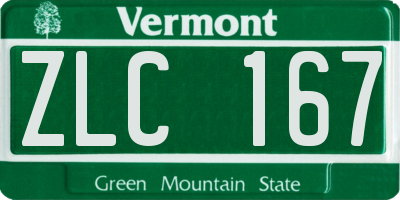 VT license plate ZLC167