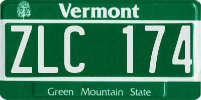 VT license plate ZLC174