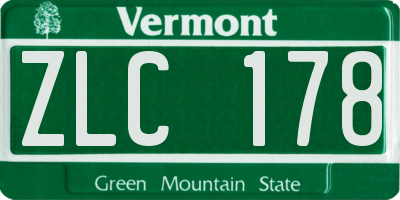 VT license plate ZLC178