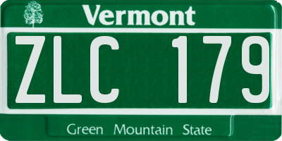 VT license plate ZLC179