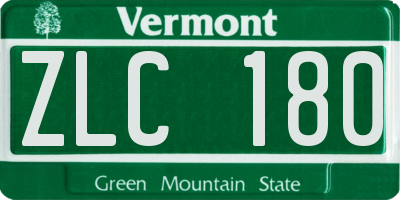 VT license plate ZLC180