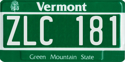 VT license plate ZLC181