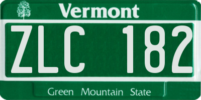 VT license plate ZLC182