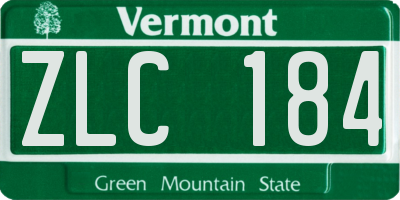 VT license plate ZLC184