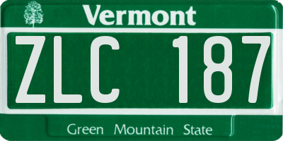 VT license plate ZLC187