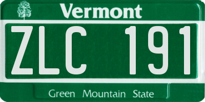 VT license plate ZLC191