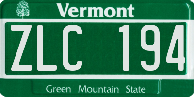VT license plate ZLC194