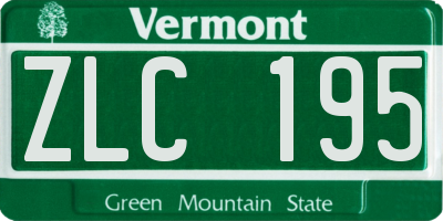 VT license plate ZLC195