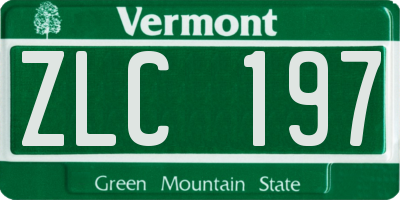 VT license plate ZLC197