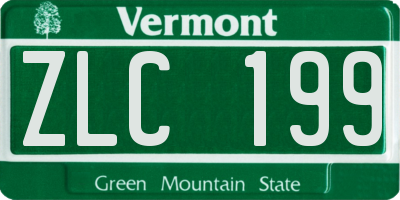 VT license plate ZLC199