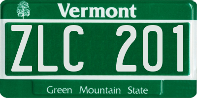 VT license plate ZLC201