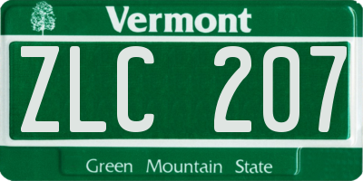 VT license plate ZLC207