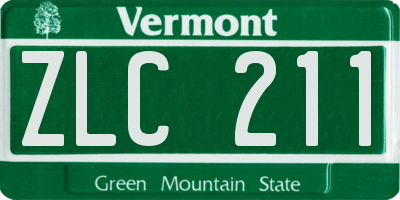 VT license plate ZLC211