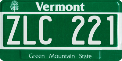 VT license plate ZLC221