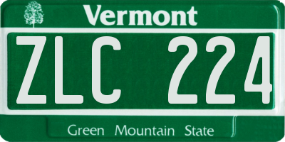 VT license plate ZLC224
