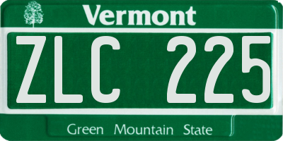 VT license plate ZLC225