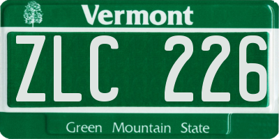 VT license plate ZLC226