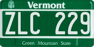 VT license plate ZLC229