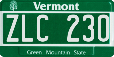 VT license plate ZLC230