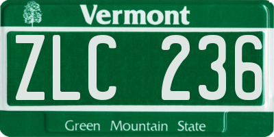 VT license plate ZLC236