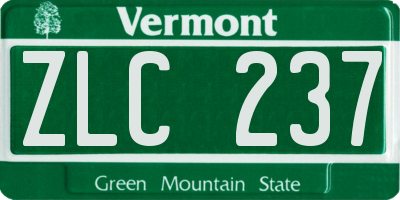 VT license plate ZLC237
